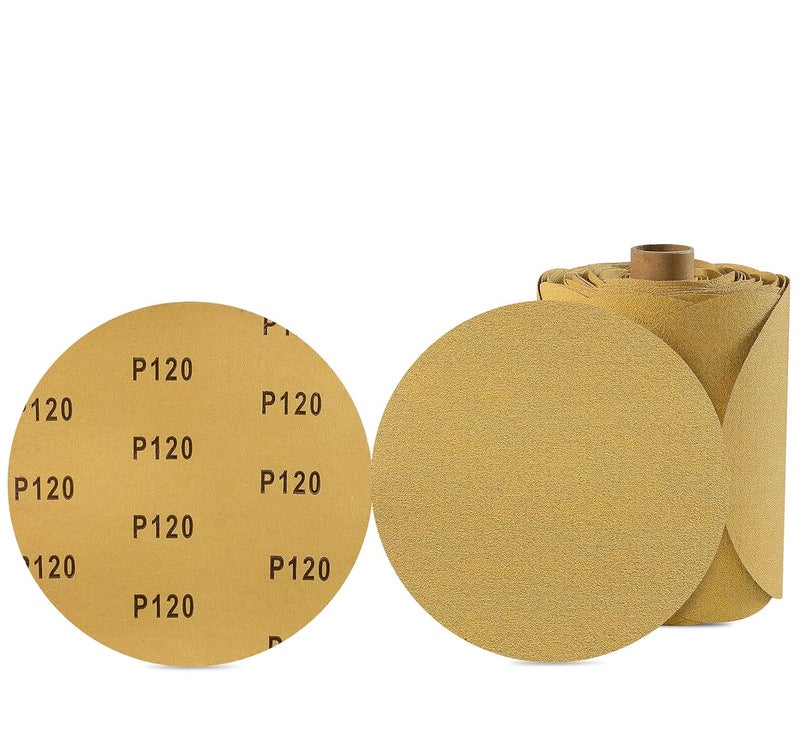 Shawya 100 PCS 6 Inch PSA Sanding Discs 120 Grit Sandpapers Self Stick Sand Paper Adhesive Backed Sandpaper Roll Designed for Woodworking Metal Polishing - Image 1